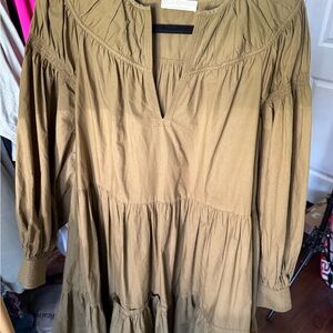 Ulla Johnson Olive Tiered Peasant Dress